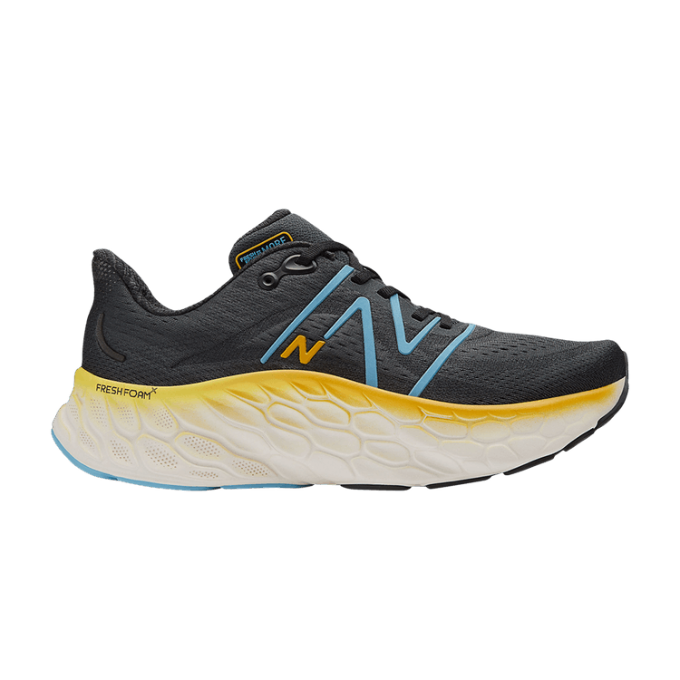 New Balance Fresh Foam X More v4 'Black Coastal Blue' — Black/Coastal Blue/Ginger Lemon