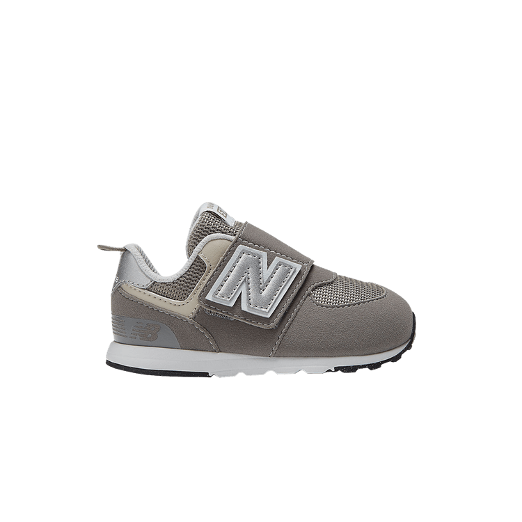New Balance 574 New-B Hook &amp; Loop Toddler X-Wide 'Rain Cloud Silver Metallic' — Rain Cloud/Silver Metallic