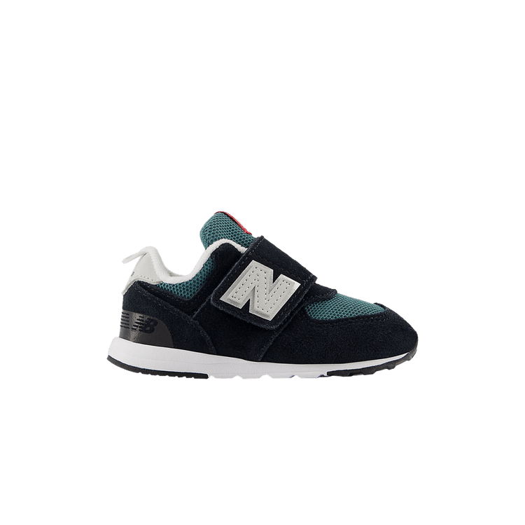 New Balance 574 New-B Hook & Loop Toddler X-Wide 'Black New Spruce' — Black/New Spruce