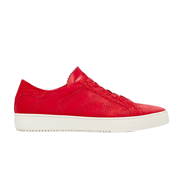 Off-White Perforated Striped Sneaker — red/white