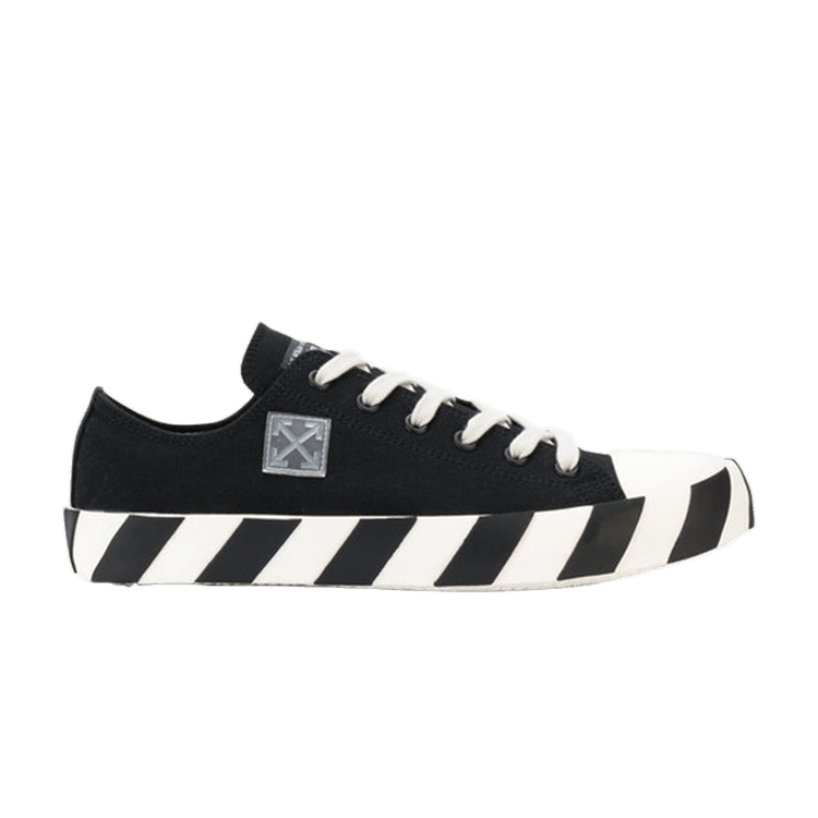 Off-White Low Striped Sneakers — Black/White
