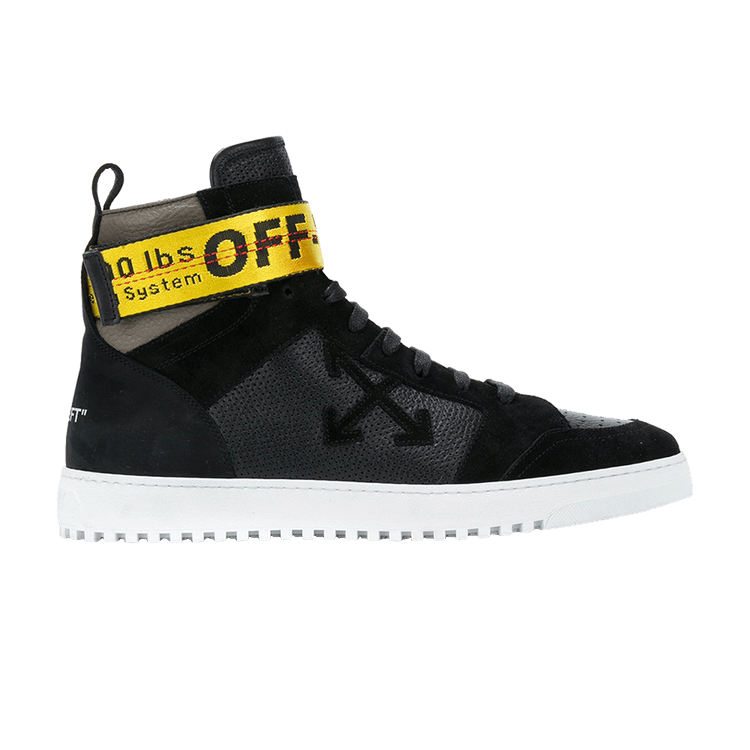 Off-White OFF-WHTIE Drilled Leather High Top 'Black' — Black