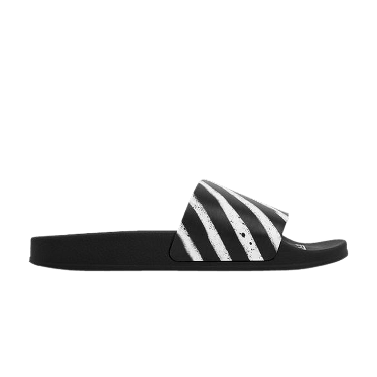 Off-White Spray Stripe Slider 'Black White' — Black/White