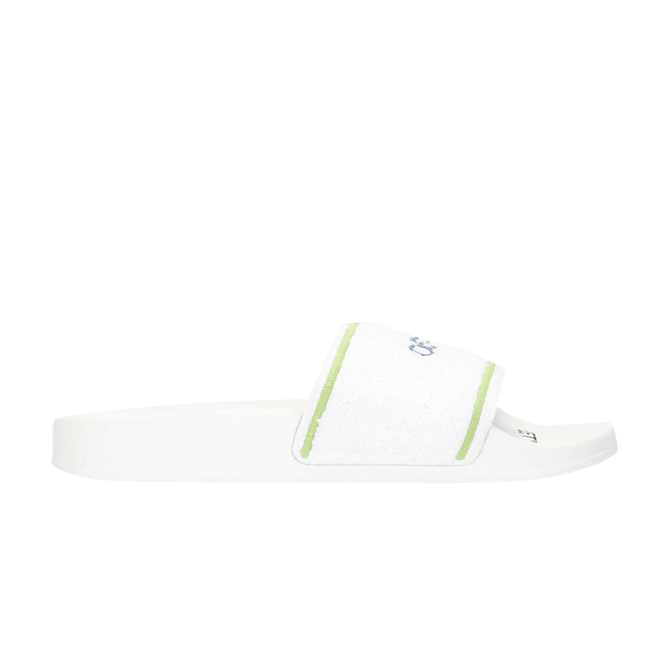 Off-White Logo Sliders 'Towel - White Green' — White/Green/Blue