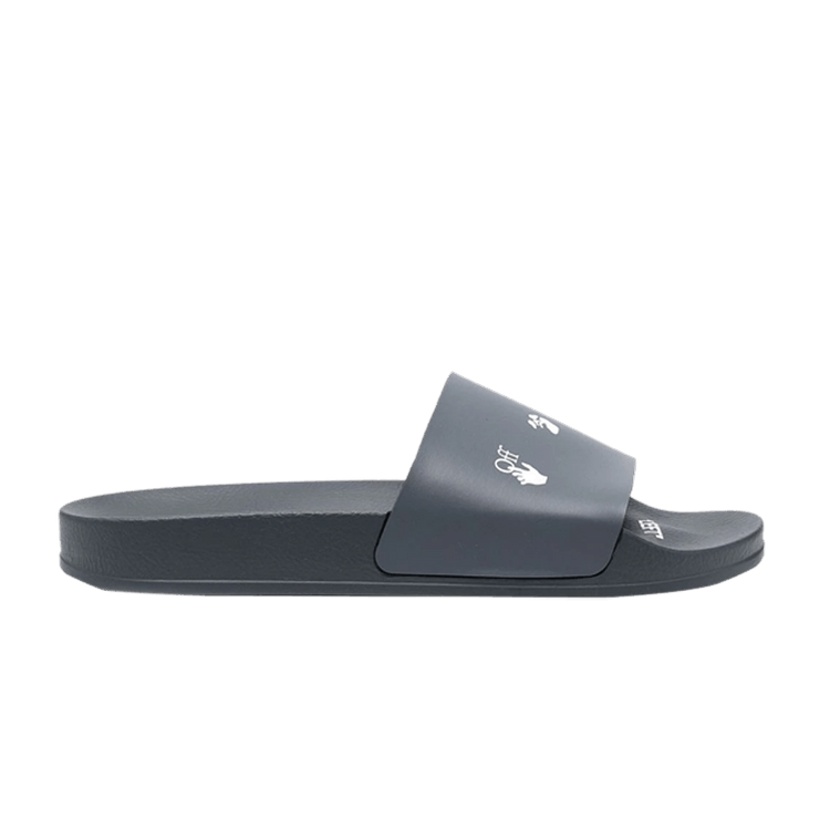 Off-White Logo Print Slide 'Drowning Man - Grey' — Grey/White