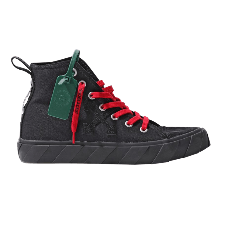 Off-White Vulc Sneaker Mid 'Black Red' — Black/Black