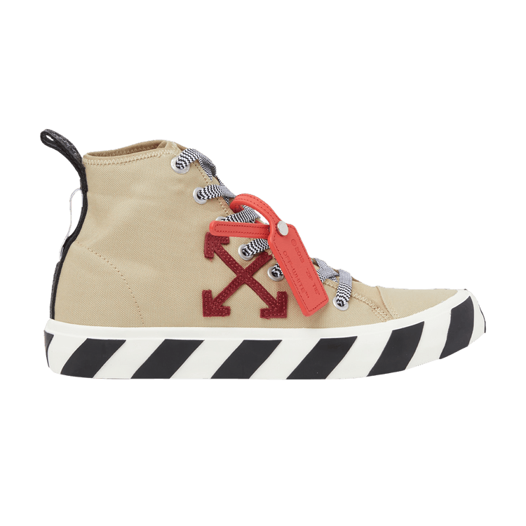 Off-White Vulcanized Mid 'Sand Burgundy' — Sand/Burgundy
