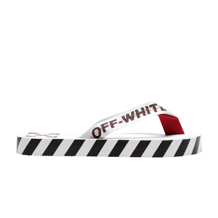 Off-White Flip Flops 'Graphic Print - White' — White