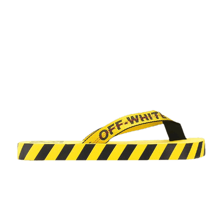 Off-White Flip Flops 'Graphic Print - Yellow' — Yellow/Black