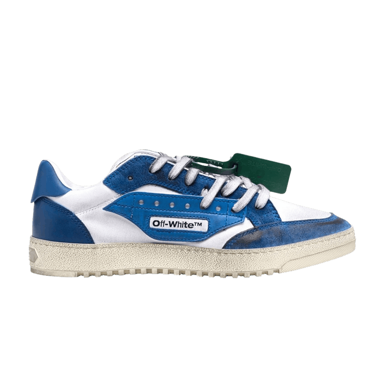 Off-White 5.0 Low 'Vintage Finish - White Cobalt Blue' — White/Cobalt Blue