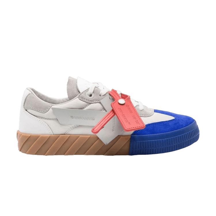 Off-White Floating Arrow Low Vulc Leather 'Blue Fluo Green' — Blue Fluo/Green