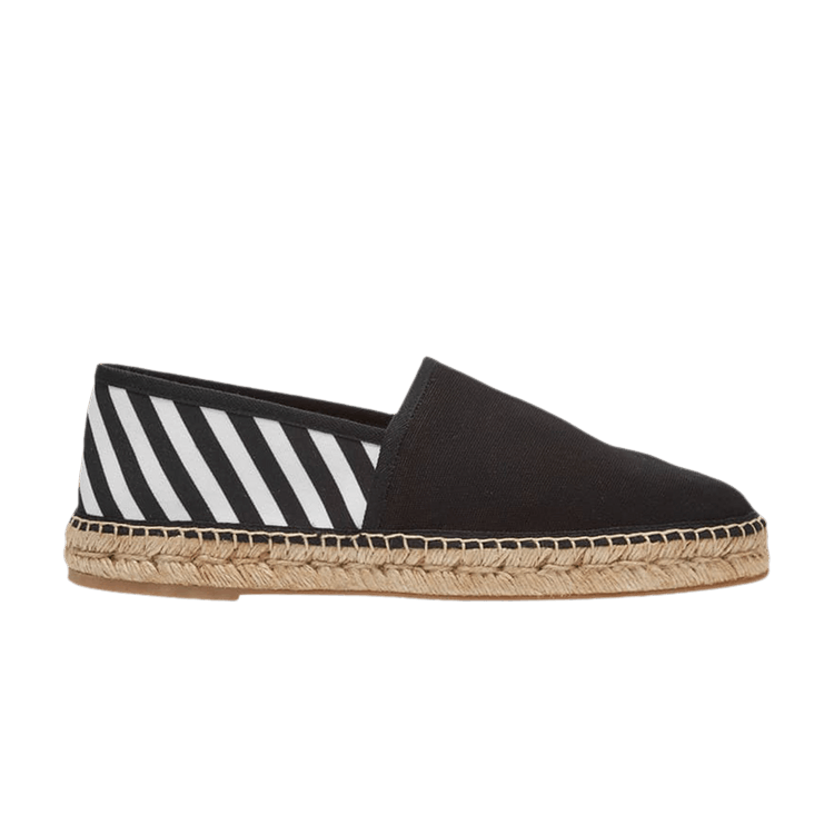 Off-White Canvas Espadrilles 'Black White Stripes' — Black/White