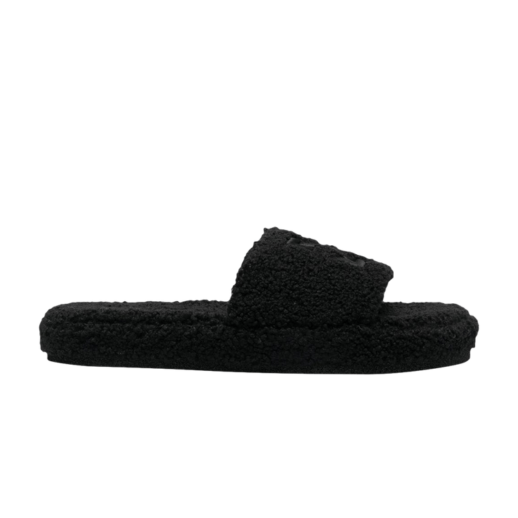 Off-White Arrows Shearling Sliders 'Black' — Black