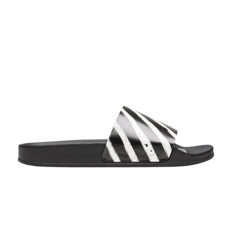 Off-White Sliders 'Spray Stripe - Black White' — Black/White
