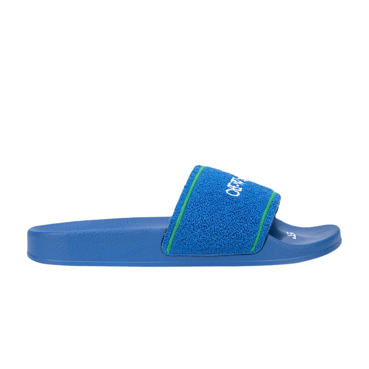Off-White Logo Sliders 'Towel - Bright Blue' — Bright Blue/Green
