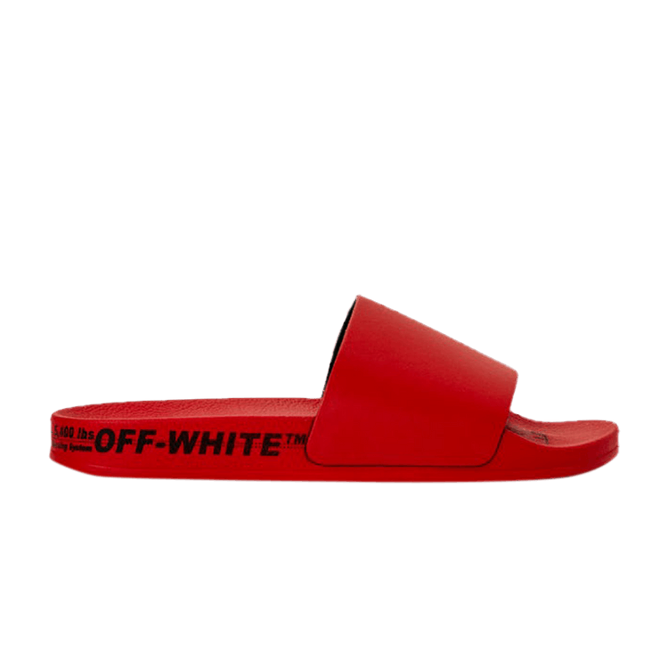 Off-White Industrial Belt Sliders 'Red' — Red/Black