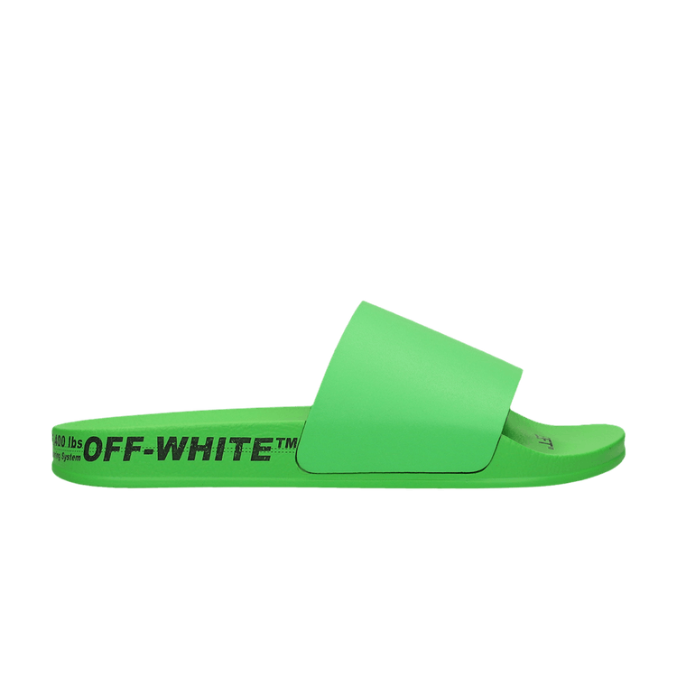 Off-White Industrial Belt Sliders 'Green' — Green