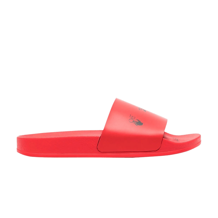 Off-White Industrial Belt Sliders 'Red Black' — Red/Black