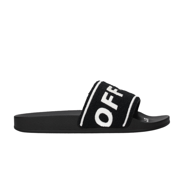 Off-White Towel Embroidery Slider 'Black' — Black