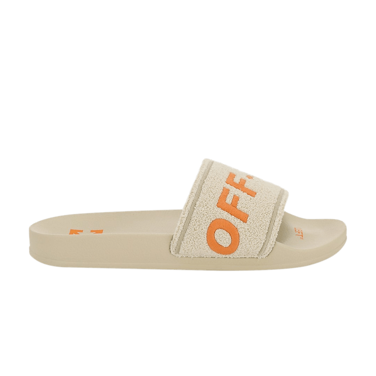 Off-White Towel Embroidery Slider 'Beige Orange' — Beige/Orange