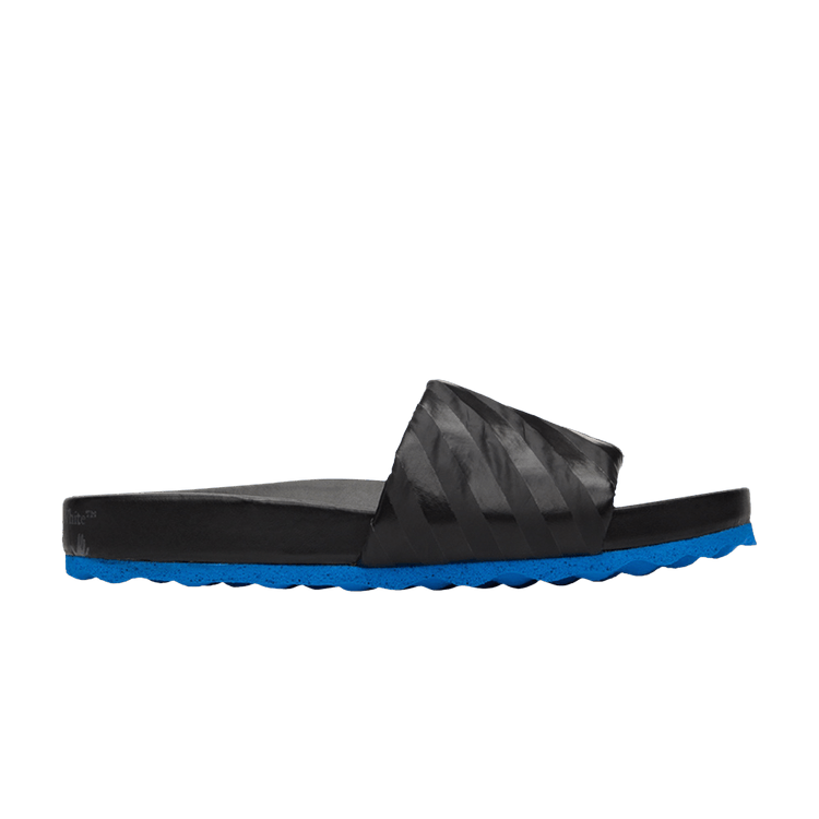Off-White Sliders 'Diagonal Stripes - Black Blue' — Black/Blue