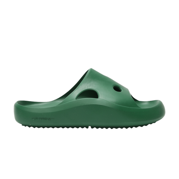 Off-White Meteor Rubber Sliders 'Green' — Green