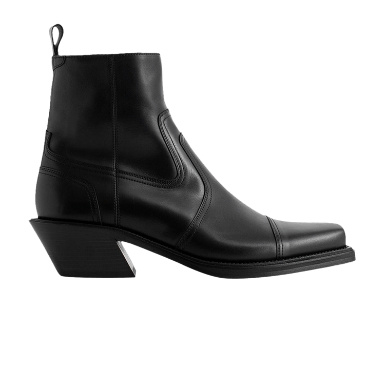 Off-White Cowboy Cropped Ankle Boot 'Black' — Black/Black
