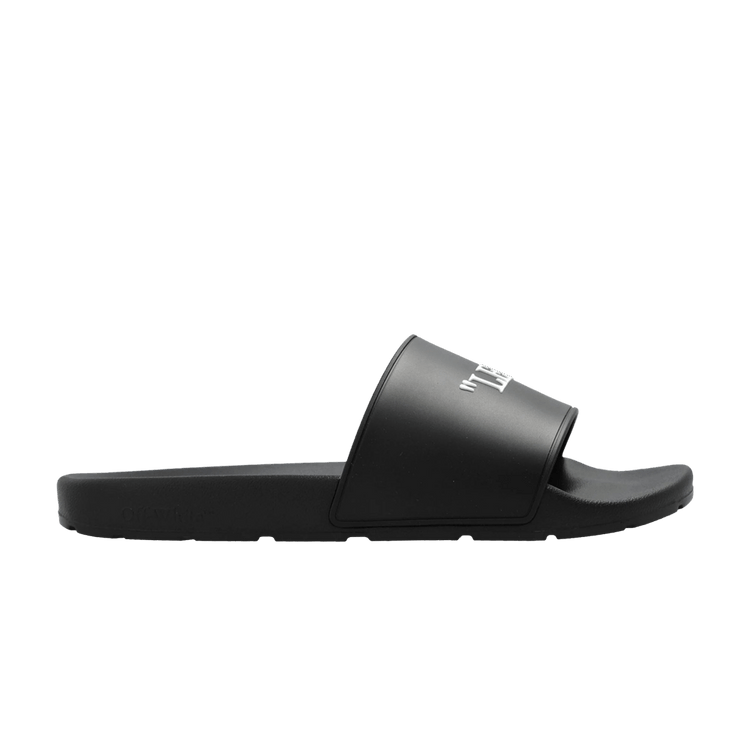 Off-White Quote Rubber Sliders 'Black' — Black/White