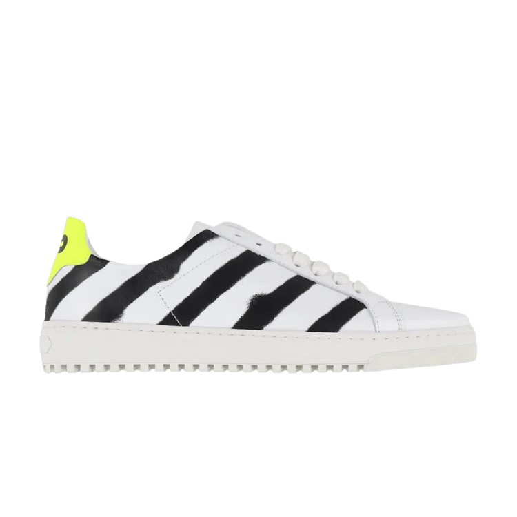 Off-White Wmns Spray Diagonals Sneaker 'White Black Neon Yellow' — White/Black