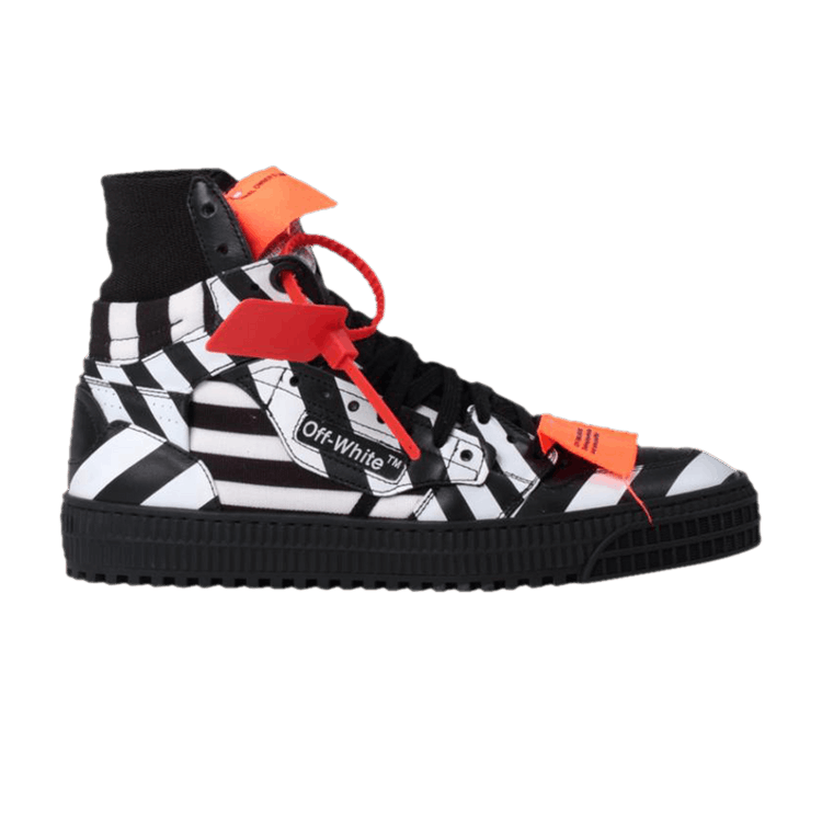 Off-White Wmns Off-Court 3.0 High 'Black White Striped' — Black/Black/White