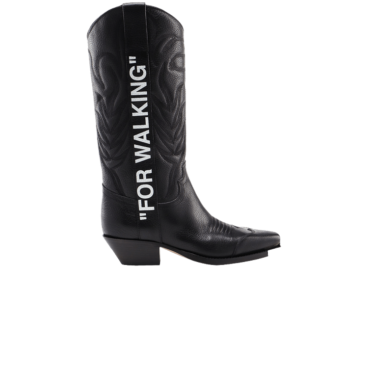 Off-White Wmns Cowboy Boot 'For Walking - Black' — Black/White