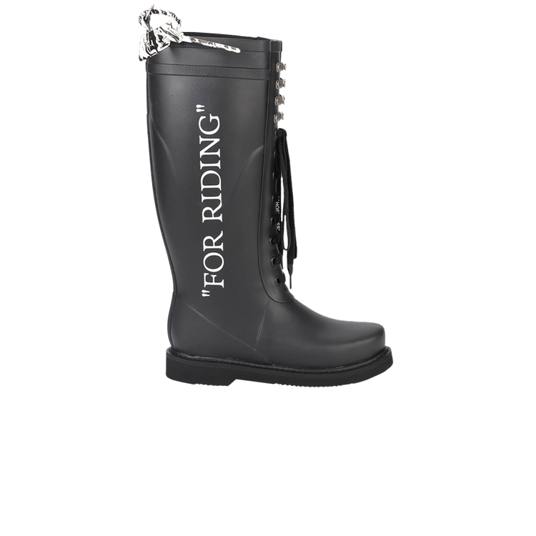 Off-White Wmns Rain Boot 'For Riding - Black' — Black/White