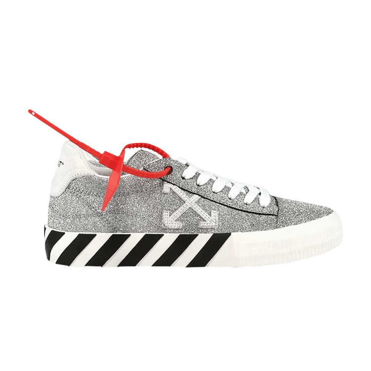 Off-White Wmns Arrow Vulcanized Low 'Glitter White' — Silver/White
