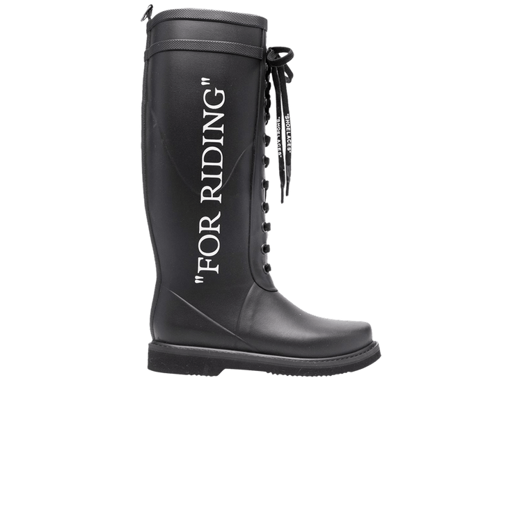 Off-White Wmns Rubber Boot 'For Riding - Black' — Black/White