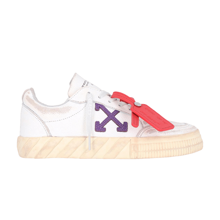 Off-White Wmns Vulc Sneaker 'White Purple Distressed' — White/Purple