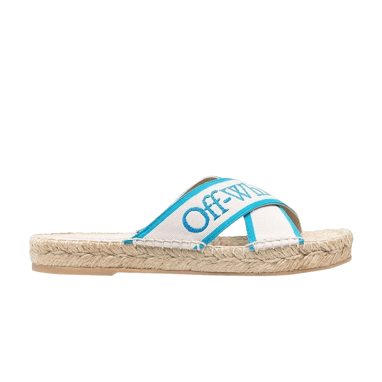 Off-White Wmns Bookish Criss-Cross Espadrille Sliders 'Nude Blue' — Blue