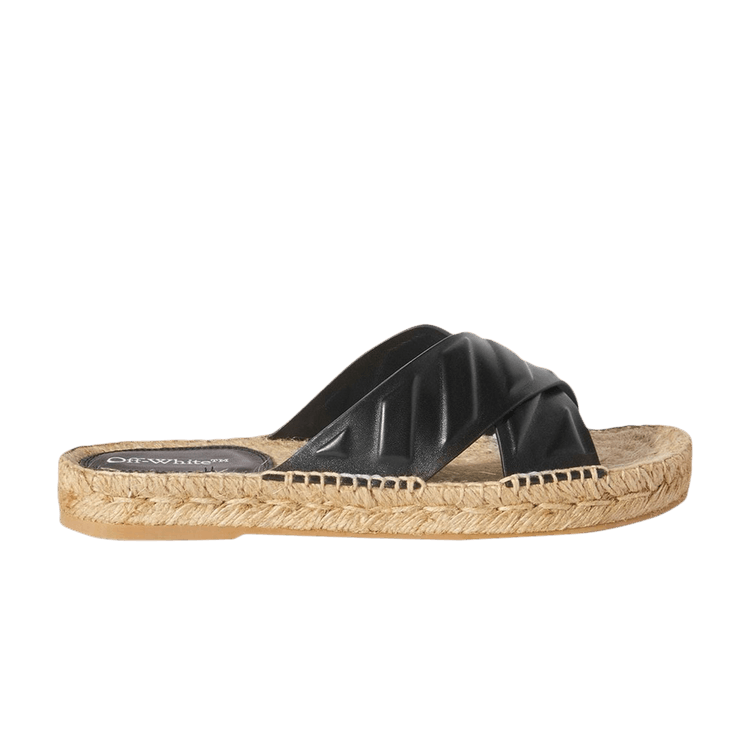 Off-White Wmns Diag Lea Crisscross Espadrilles 'Black' — Black