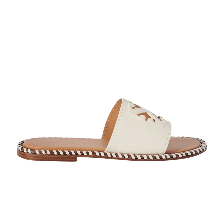 Off-White Wmns Twist Embossed Arrow Slides 'Off White Brown' — Off White/Brown