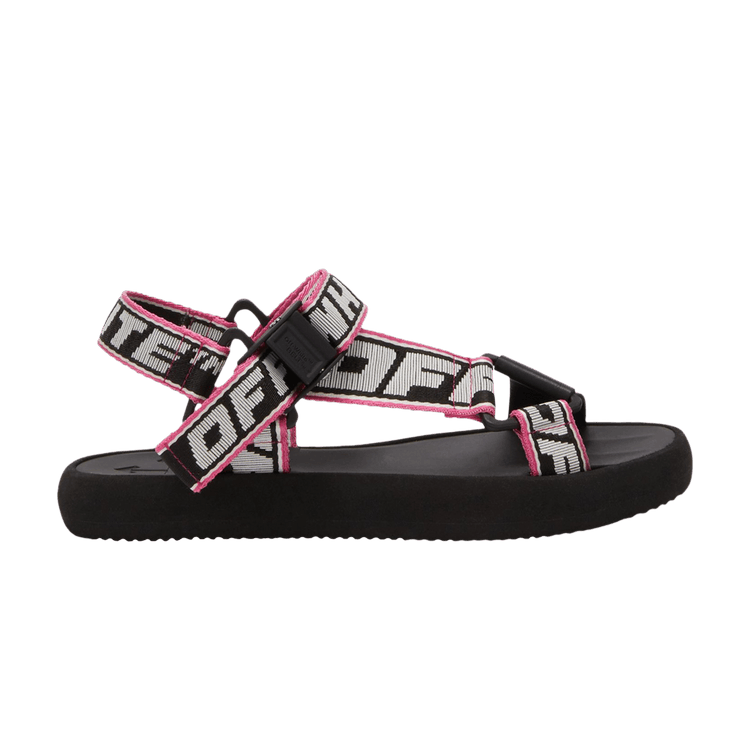 Off-White Wmns Trek Logo Strap Sandal 'Black Pink' — Black/White