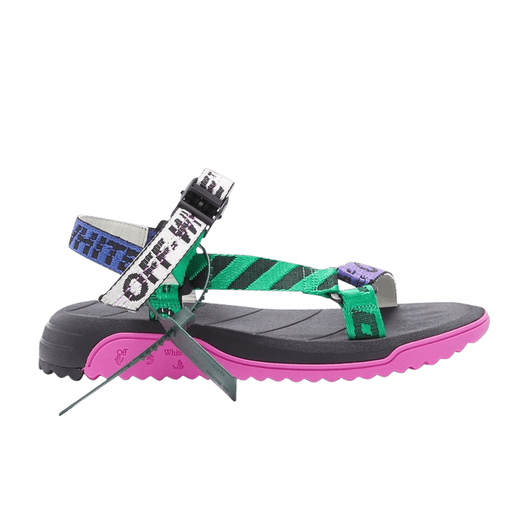 Off-White Wmns Trek Sandal 'Green Fuchsia' — Black/Green/Fuchsia