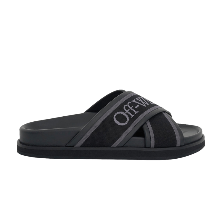 Off-White Wmns Cloud Criss Cross Slider 'Black' — Black
