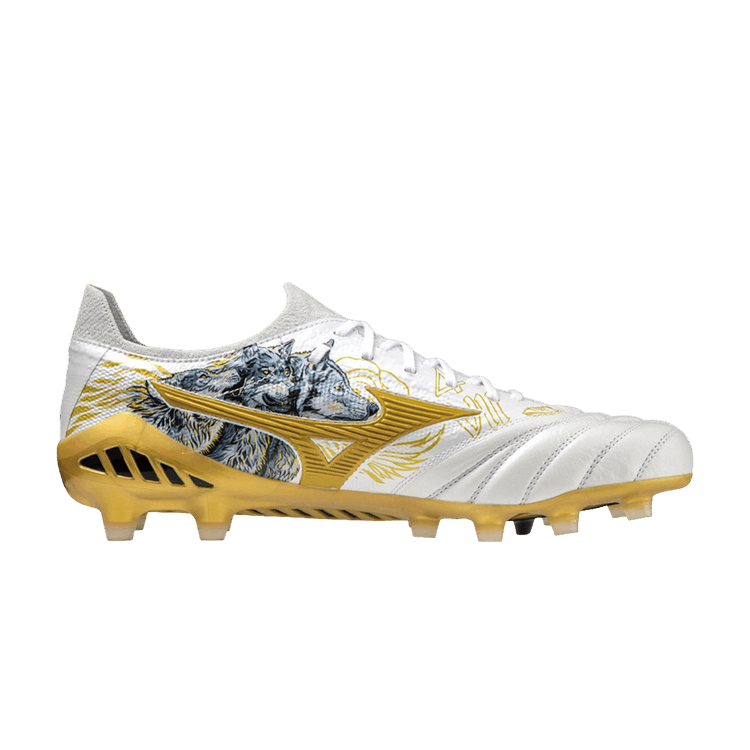 Sergio Ramos x Mizuno Morelia Neo 3 Beta SR4 Elite 'Lion and Wolves' — White/Champion Gold/Cool Grey