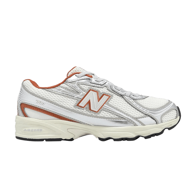 New Balance 740 Wide Little Kids 'Ivory Orange' — Ivory/Orange