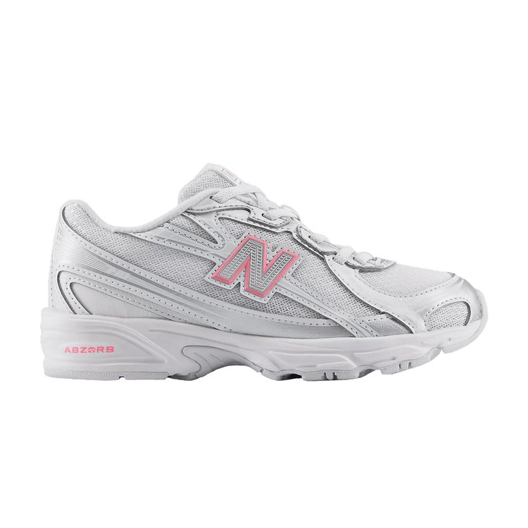 New Balance 740 Bungee Lace Little Kid 'Silver Metallic' — SILVER METALLIC / SIGNAL PINK
