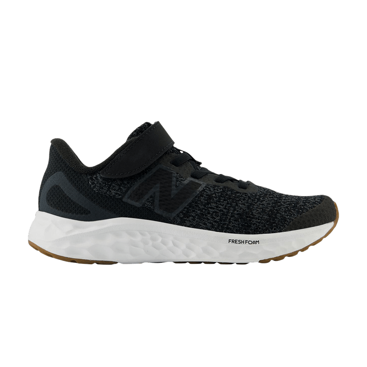 New Balance Fresh Foam Arishi v4 Bungee Lace Top Strap Little Kid 'Black Phantom' — Black/Phantom