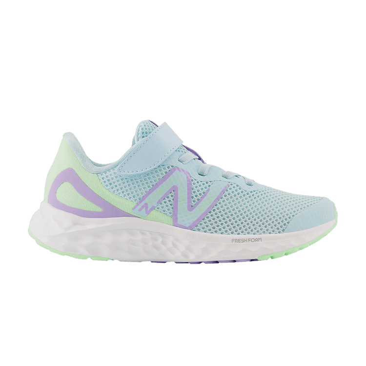 New Balance Fresh Foam Arishi v4 Bungee Lace Top Strap Little Kid 'Blue Lilac Glow' — Blue/Green Aura/Lilac Glow