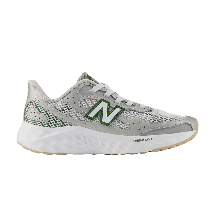 New Balance Fresh Foam Arishi Lux Bungee Lace Little Kid 'Raincloud Alpine Green' — Raincloud/Dark Silver Metallic/Alpine Green
