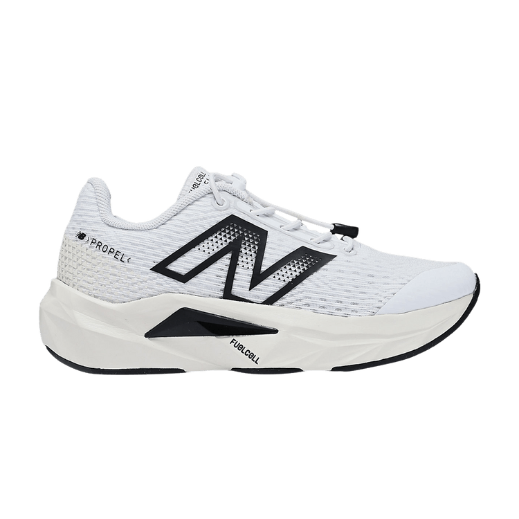 New Balance FuelCell Propel v5 Bungee Lace Little Kid 'White Black' — White/Black/Linen