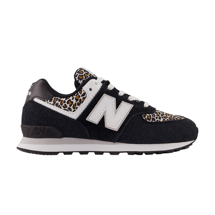 New Balance 574 Little Kid 'Leopard' — Black/Rain Cloud