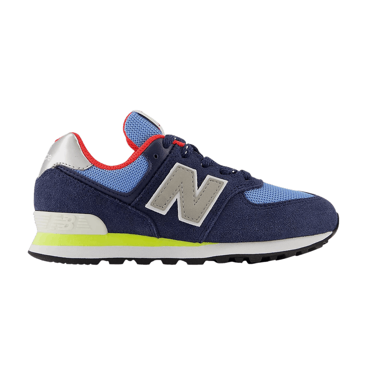 New Balance 574 Little Kid 'Natural Indigo Electric Red' — Natural Indigo/Happy Yellow/Electric Red